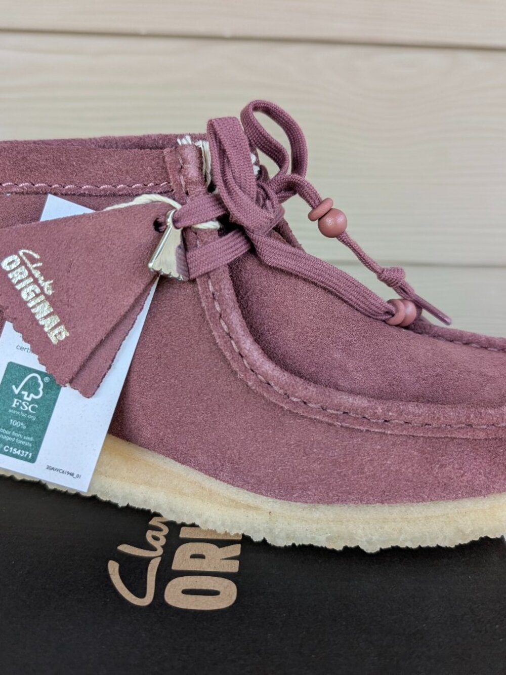 NEW Free People X Clark's Women's Wallabee Boot Rose Brown Gold Pink Suede